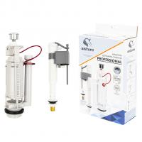 Арматура к смыв. бачку 2-ух Кноп. UNICORN хром, универс. (бок/ниж.подв, лат.штуцер 1/2") KAU_K/L_1/2