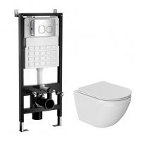 Комплект WAVE "Система инсталляции МЕХАНИКА 500+унитаз "MERIDIAN Tornado+квадратная кнопка A3 хром"