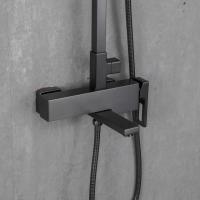 Душевая система 35к G2417-9 GAPPO лейка "Тропический душ" ОРУЖЕЙНАЯ СТАЛЬ