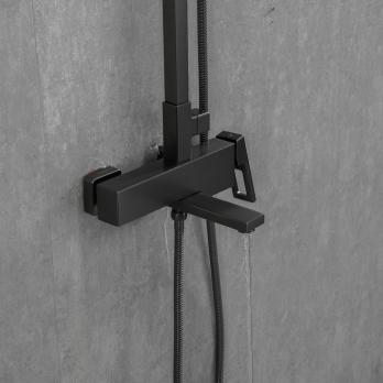 Душевая система 35к G2417-9 GAPPO лейка "Тропический душ" ОРУЖЕЙНАЯ СТАЛЬ