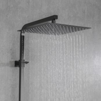 Душевая система 35к G2417-9 GAPPO лейка "Тропический душ" ОРУЖЕЙНАЯ СТАЛЬ