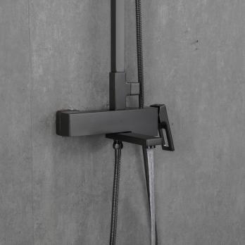 Душевая система 35к G2417-9 GAPPO лейка "Тропический душ" ОРУЖЕЙНАЯ СТАЛЬ