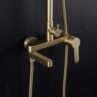 Душевая система 35к G2499-33 GAPPO нерж. сталь, лейка "Тропический душ", ЗОЛОТО сатин