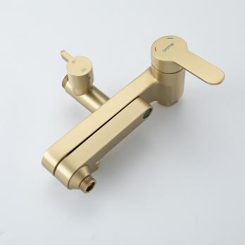 Душевая система 35к G2499-33 GAPPO нерж. сталь, лейка "Тропический душ", ЗОЛОТО сатин