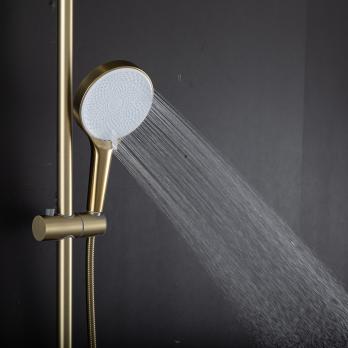 Душевая система 35к G2499-33 GAPPO нерж. сталь, лейка "Тропический душ", ЗОЛОТО сатин