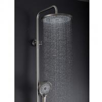 Душевая система 35к G2499-39 GAPPO нерж. сталь,  лейка "Тропический душ" ОРУЖЕЙНАЯ СТАЛЬ