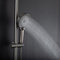 Душевая система 35к G2499-39 GAPPO нерж. сталь,  лейка "Тропический душ" ОРУЖЕЙНАЯ СТАЛЬ