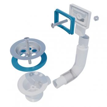 Перелив д/мойки 1 1/2 VP11270 ИНКОПЛАСТ прямоуг. гибкий