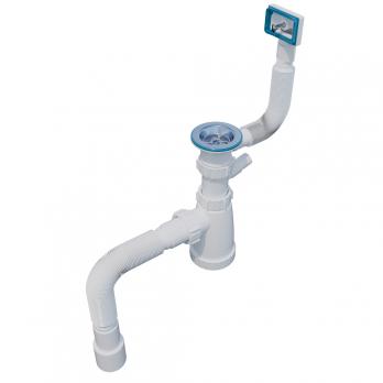 Сифон 1 1/2*40 с носиком, с гофрой 40*40*50 (1450мм) BG40145W ИНКОПЛАСТ (винт М6*80)