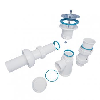 Сифон 1 1/2*40 с трубой 40*40 (L-200мм) с розеткой BG4080T ИНКОПЛАСТ (винт М6*80)