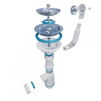 Сифон 3 1/2*40 с круглым переливом BKS3000 ИНКОПЛАСТ