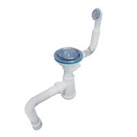 Сифон 3 1/2*40 с носиком, с круглым переливом, с гофрой 40*40*50 (1450мм) BKG30145W ИНКОПЛАСТ