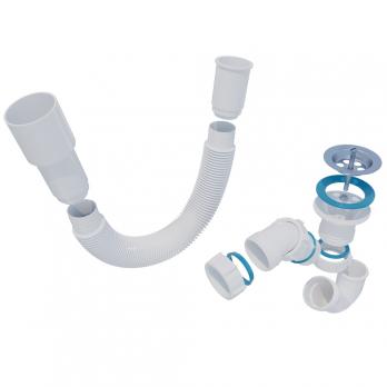 Сифон для душ. поддона 40*40 с гофрой 40*40*50 (1450мм) BT80145 ИНКОПЛАСТ