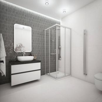 Душ.ограждение City Trend Grey 900*900*1850 квадрат (стекло 4мм прозр, серый ал. проф, без поддона)