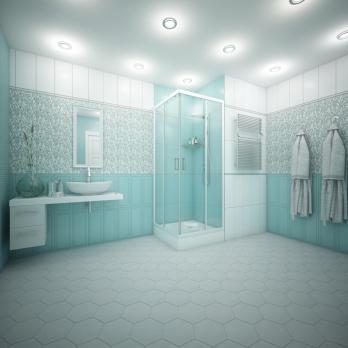 Душ.ограждение City Trend White 900*900*1850 квадрат (стекло 4мм прозр, белый ал. проф, без поддона)