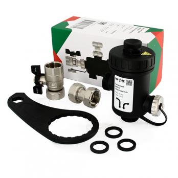 Фильтр самоочищающийся магнитный  3/4'' вн/вн дешламатор для котла , корпус черн. пластик Uni-Fitt