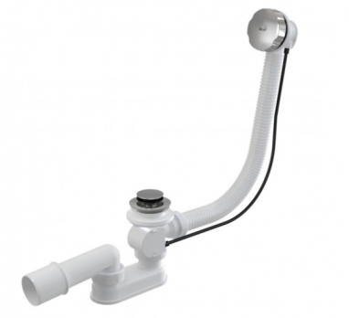 Обвязка для ванны 57см полуавт пласт.хром пробка 45мм мет. пов.хром A55K-VE-01(A55K-RU-01) Alcadrain