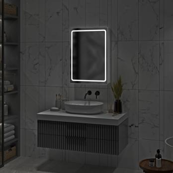 Зеркальный шкаф MIXLINE "Симпл" 500*700 (ШВ) универсальный,механический выкл., светодиодная подсветк