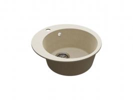 Мойкa ML-GMU01 УЛЬТРА круглая, бежевый камень, 475 мм (глуб. чаши 170)