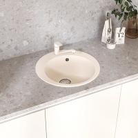 Мойкa ML-GMU01 УЛЬТРА круглая, белый камень, 475 мм (глуб. чаши 170)