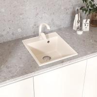 Мойкa ML-GMU02 УЛЬТРА прямоугольная, белый камень, 425*485 мм (глуб. чаши 175)