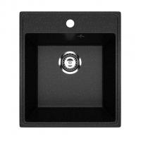Мойкa ML-GMU02 УЛЬТРА прямоугольная, черный камень, 425*485 мм (глуб. чаши 175)