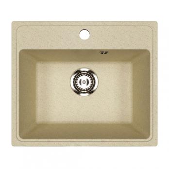 Мойкa ML-GMU03 УЛЬТРА прямоугольная, бежевый камень, 490*420 мм (глуб. чаши 170)