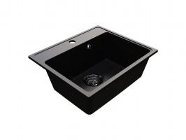 Мойкa ML-GMU03 УЛЬТРА прямоугольная, черный камень, 490*420 мм (глуб. чаши 170)