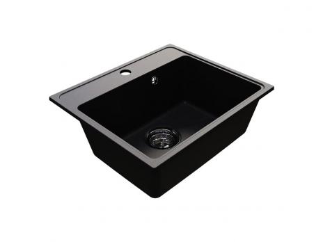 Мойкa ML-GMU03 УЛЬТРА прямоугольная, черный камень, 490*420 мм (глуб. чаши 170)