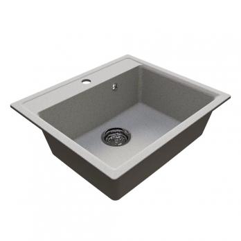 Мойкa ML-GMU04 УЛЬТРА прямоугольная, серый камень, 565*495 мм (глуб. чаши 175)