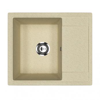Мойкa ML-GMU05 УЛЬТРА с крылом, бежевый камень, 575*495 мм (глуб. чаши 190)