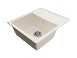 Мойкa ML-GMU05 УЛЬТРА с крылом, белый камень, 575*495 мм (глуб. чаши 190)