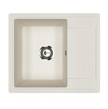 Мойкa ML-GMU05 УЛЬТРА с крылом, белый камень, 575*495 мм (глуб. чаши 190)