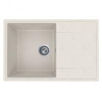 Мойкa ML-GMU07 УЛЬТРА с крылом, белый камень, 735*475 мм (глуб. чаши 175)