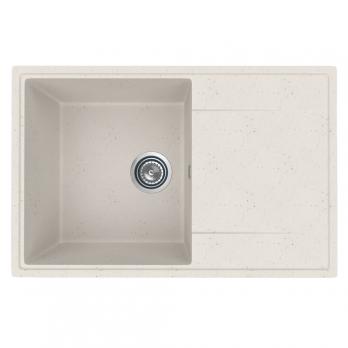 Мойкa ML-GMU07 УЛЬТРА с крылом, белый камень, 735*475 мм (глуб. чаши 175)