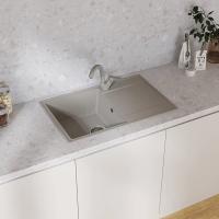 Мойкa ML-GMU07 УЛЬТРА с крылом, серый камень, 735*475 мм (глуб. чаши 175)