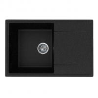 Мойкa ML-GMU07 УЛЬТРА с крылом, черный камень, 735*475 мм (глуб. чаши 175)