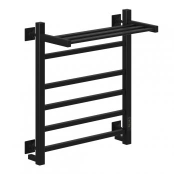 Полотенцесушитель MIXLINE FORTUNE  60х50 (таймер, 445 Вт, 5 перекладин + ПОЛКА) электрический ЧЕРНЫЙ