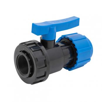 Кран шаровой обжим - вн. 50 - 1 1/2" ПЭ PN16 ТПК-АКВА