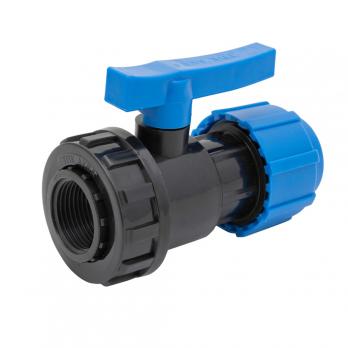 Кран шаровой обжим - вн. 63 - 2" ПЭ PN16 ТПК-АКВА