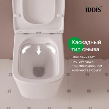 Унитаз подвесной безободковый IDDIS BILRNSEI25 "Bild" сиденье дюропласт, микролифт