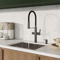 Смеситель для кухни 30к IDDIS IKNGMFFi05 "Ikon" с вых для пит. фильтра выс.гибкий излив ГРАФИТ мат.