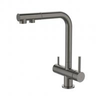 Смеситель для кухни 35к IDDIS UMBGMPFi05 "Umbra" с вых для пит.фильтра выс.пов.излив, п/гайку ГРАФИТ