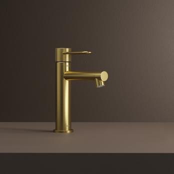 Смеситель для раковины 26к IDDIS DUNMG00i01 "Duna" литой, п/гайку ЗОЛОТО мат.