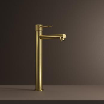 Смеситель для раковины 26к IDDIS DUNMG01i01 "Duna" высокий, литой, п/гайку ЗОЛОТО мат