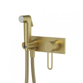 Смеситель с гигиенической лейкой 35к IDDIS DUNMGV0i08 "Duna" встраиваемый, ЗОЛОТО мат.