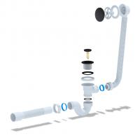 Обвязка на ванну 1 1/2*40 с вып Click-Clack EC155BL с гофрой 40*50 ЧЕРНЫЙ АНИ пласт