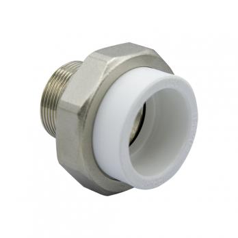 Муфта комб. разъемная, нар 50х1 1/2" EVER® plast  БЕЛЫЙ (Россия) УСИЛЕННАЯ