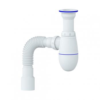 Сифон 1 1/2*40 В120P литой выпуск, с гофрой 40*40*50  UNICORN