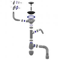 Сифон 3 1/2*40 B427P c носиком, круг и прямоуг перелив, с г/т 40*40*50 UNICORN(винт,шток,руч-пласт)